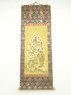 福田素仙筆　十三佛　肉筆絹本掛軸（共箱）